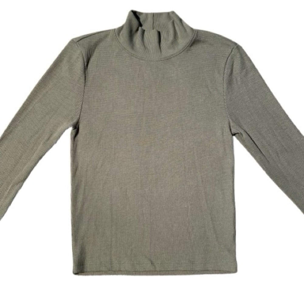 American Eagle Outfitters Olive Green Turtleneck Fitted Knit Top
